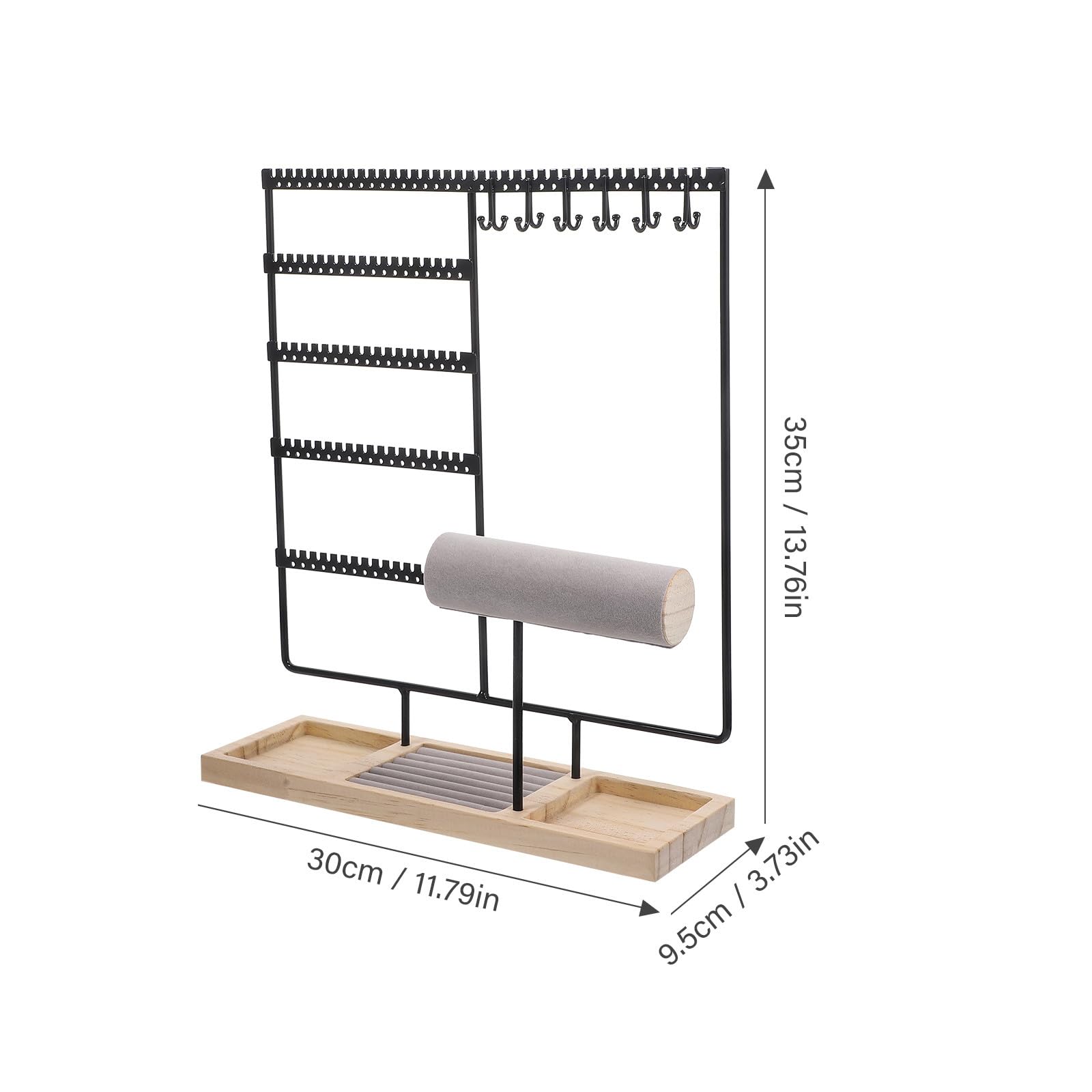 Espositore Gioielli con Base Organizer per Collane e Bracciali Supporto Stabile per Gioielli da Design Nero