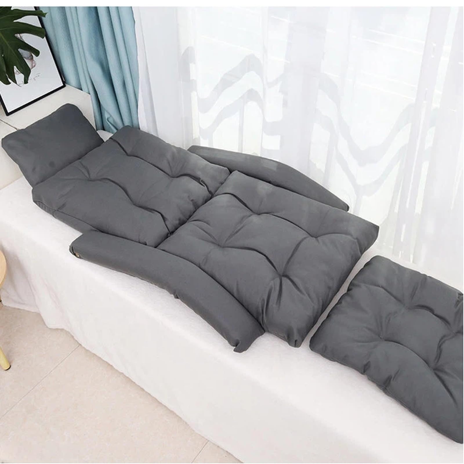 Kleines Sofa Lazy Sofa for Schlafen und Liegen, einzelner Tatami-Bodensitz mit Bettrückenlehne Einzelsofa(Weiß)