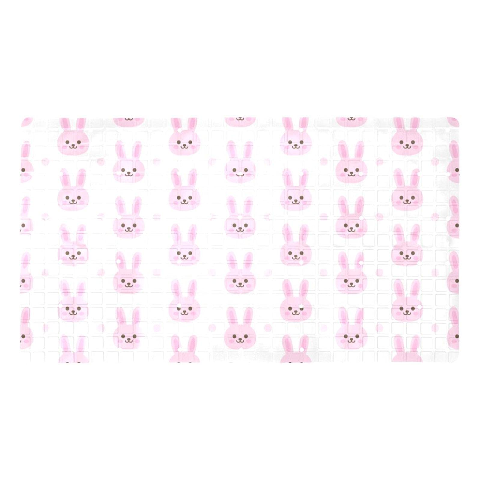 Tapis de baignoire antidérapant rose 40x70 cm avec ventouses pour la douche