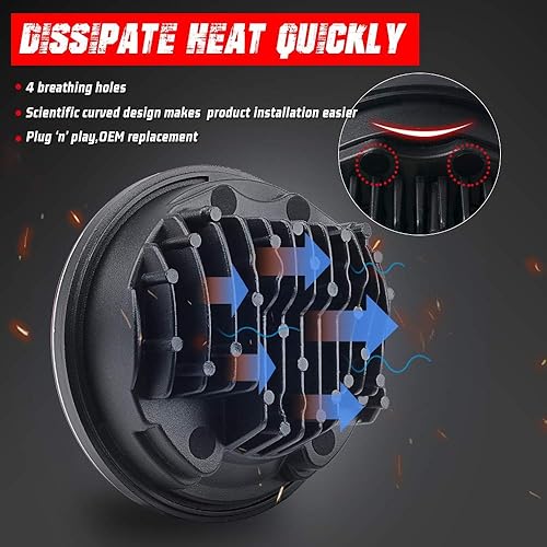 Miniatura 5 de Faro Led de 5.75 pulgadas para Harley Davidson Sportster, Dyna Street Bob Triple Low Rider Wide Glide Iron 883