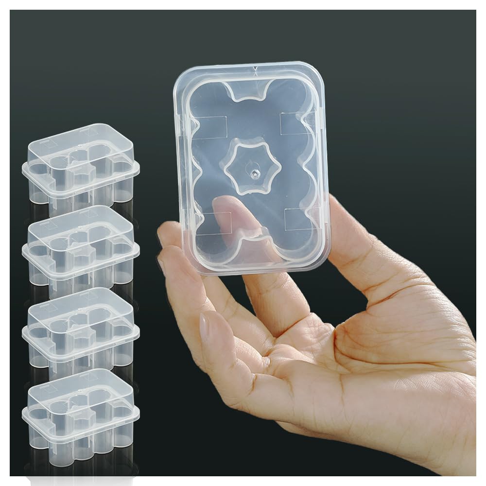 4-Pack Peptide Case for Fridge, 3 mL Vial Holder for Refrigerator, 10-Slot Insulin & Peptide Holder Each, 40 Slots Total, Semi-Transparent Vial