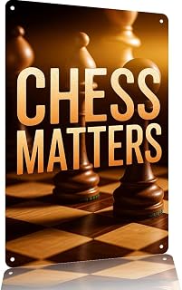 Retro Chess Wall Metal Sign 8x12 Inch Chess Matters