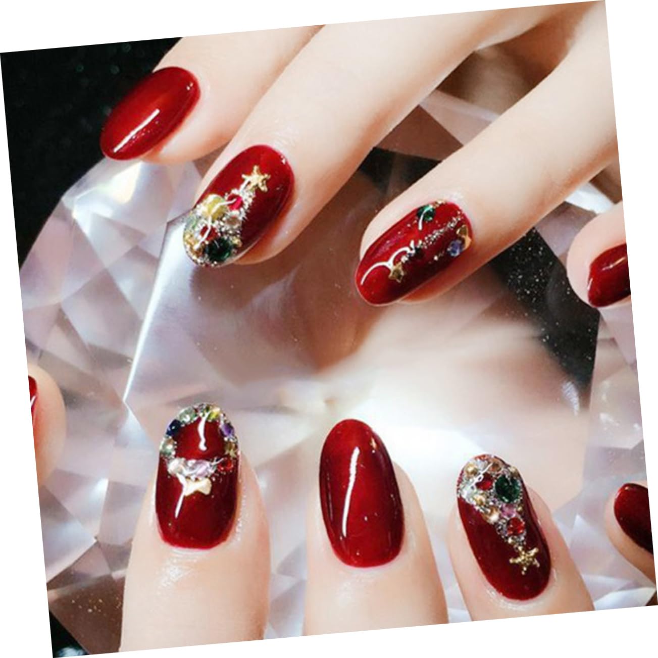 Didiseaon 5 Set Adesivi Per Unghie Natalizi Ciondoli Per Unghie Da Donna Manicure Decorativa Decorazioni Per Unghie Fai Da Te Gioielli Per Unghie Decorazione Per Unghie Lega Pezzi * 5