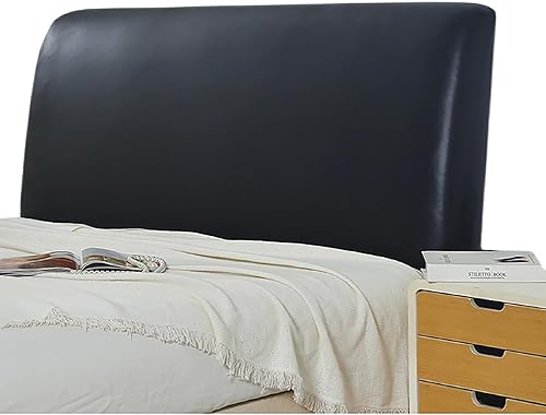 Miniatura 7 de Funda de cuero sintético para cabecero de cama todo incluido, funda universal a prueba de polvo para muebles (café, 78.74 pulgadas)