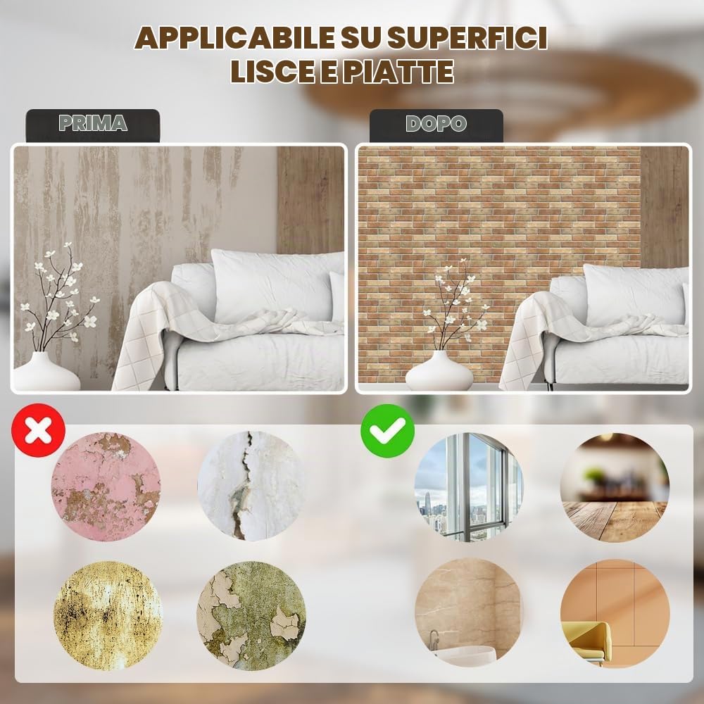 20 Pezzi Pannelli Decorativi 3D per Parete Pannelli Decorativi 30x30 cm Carta Parati 3d per Salone,Ufficio,TV Sfondo,Cucina,Bagno,Soggiorno