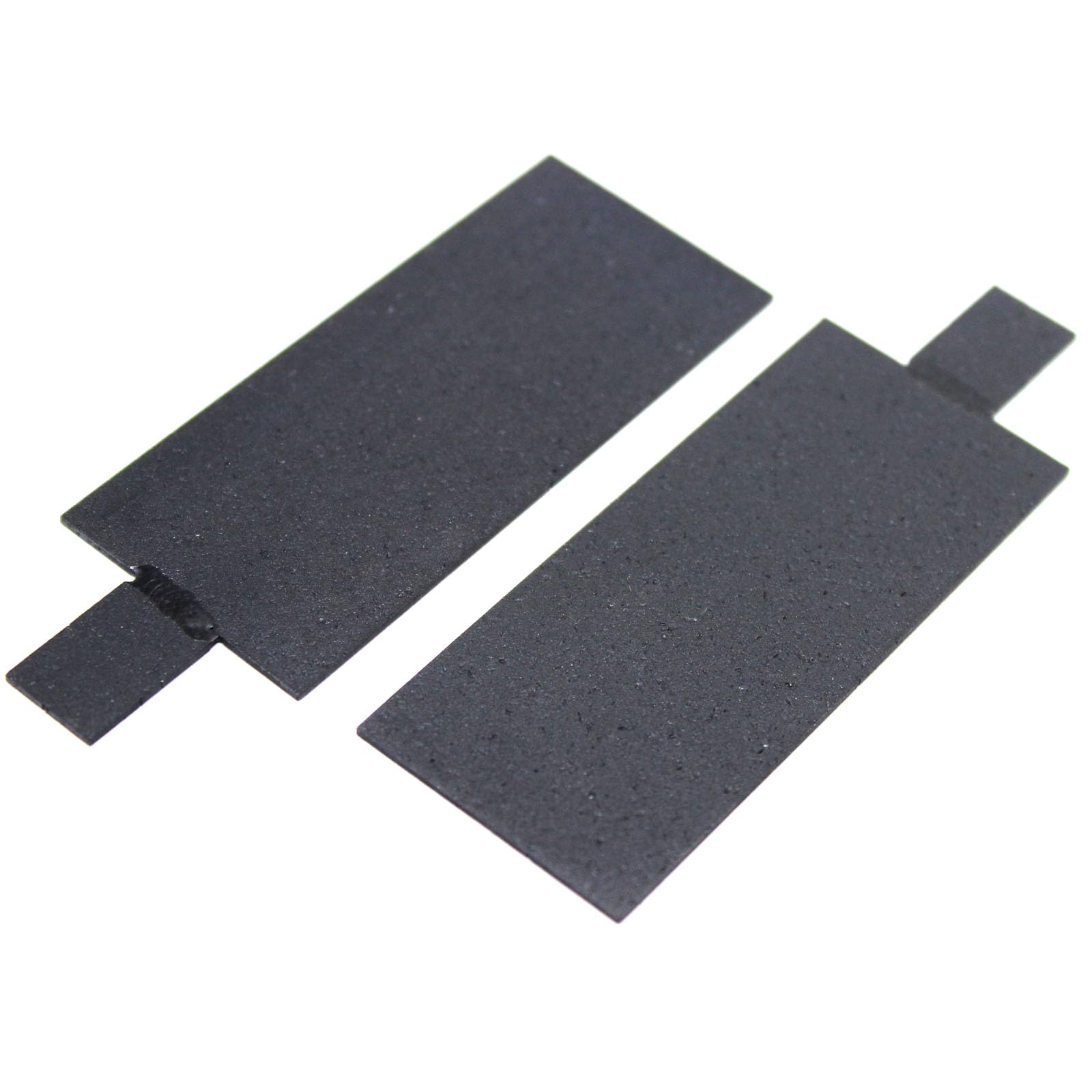 Lot de 2 plaques d'anode en titane TIBROMTACK MMO/DSA revêtues de ruthénium-iridium, 65 x 28 x 1 mm, pour application électrochimique, électrolyse de l'eau, traitement des eaux usées et recherche
