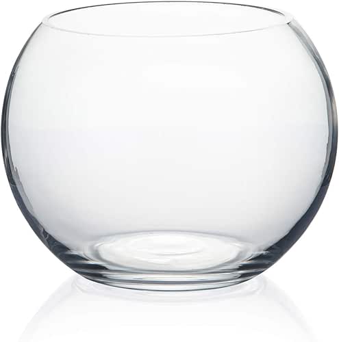 WGV Bowl Glass Vase, Diameter 6", Height 4.5", Open Width