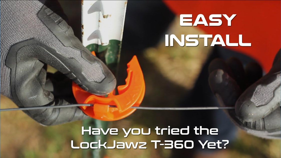 Lock Jawz T-360 Electric Fence T-Post Insulator - Orange (Bulk Qty: 100)