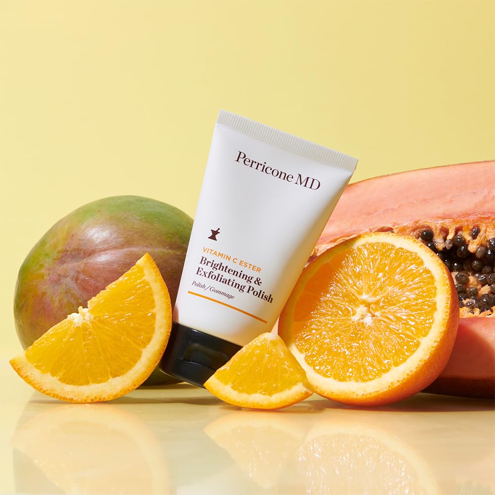 Perricone MD Vitamin C Ester Brightening & Exfoliating Polish 59ml- Weekly Exfoliating Polish with Ultra-Fine Silica & Papaya Mango Extracts – Removes Dead Skin, Unclogs Pores & Brightens Skin