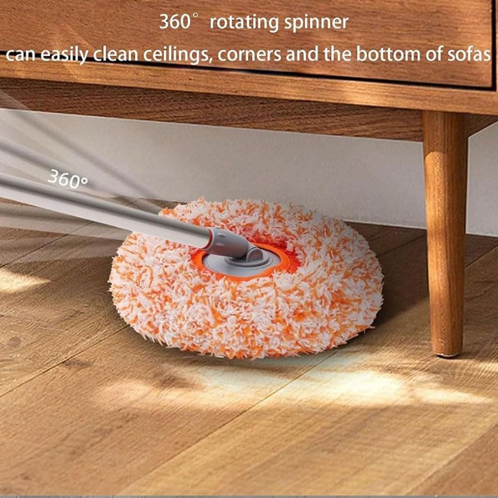 Presencte - Mopa de limpieza ajustable giratoria de 360 grados, mopa de limpieza de pared extensible, mopa de limpieza ajustable giratoria, fregona de eliminación de polvo, para suelo/paredes