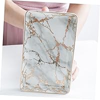 Vista 2 de PACKOVE Ceramic Trinket Tray Bandejas Decorativas Jewelry Trays Decor Tray Earring Tray Garnish Tray Decorative Serving Tray Ring Tray for Jewelry