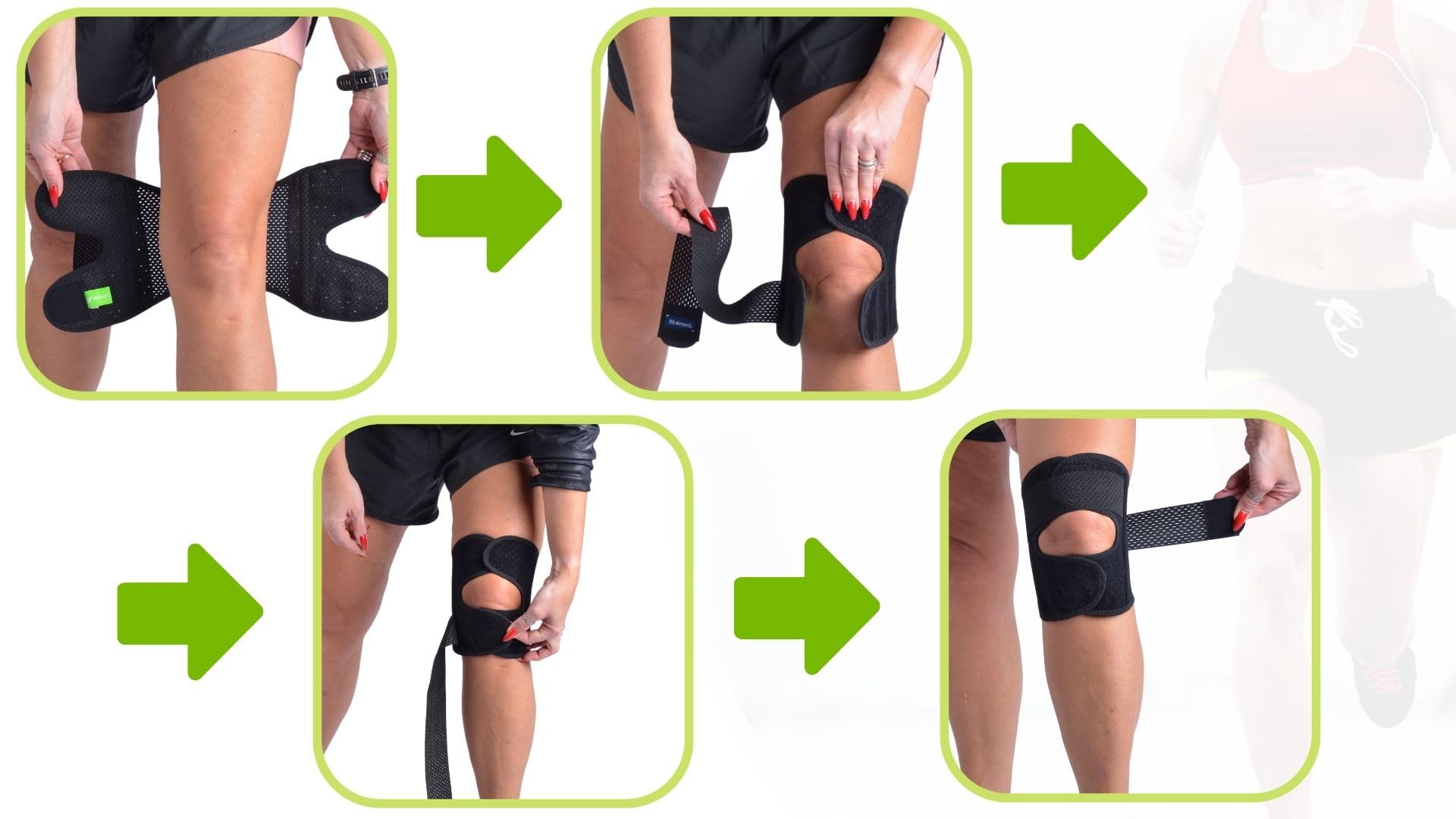 Stabilizator Kompresyjny Kolana z Bocznymi Fiszbinami, Prawy, Rozmiar L, Neopren, do Sportu i Rehabilitacji, Czarny