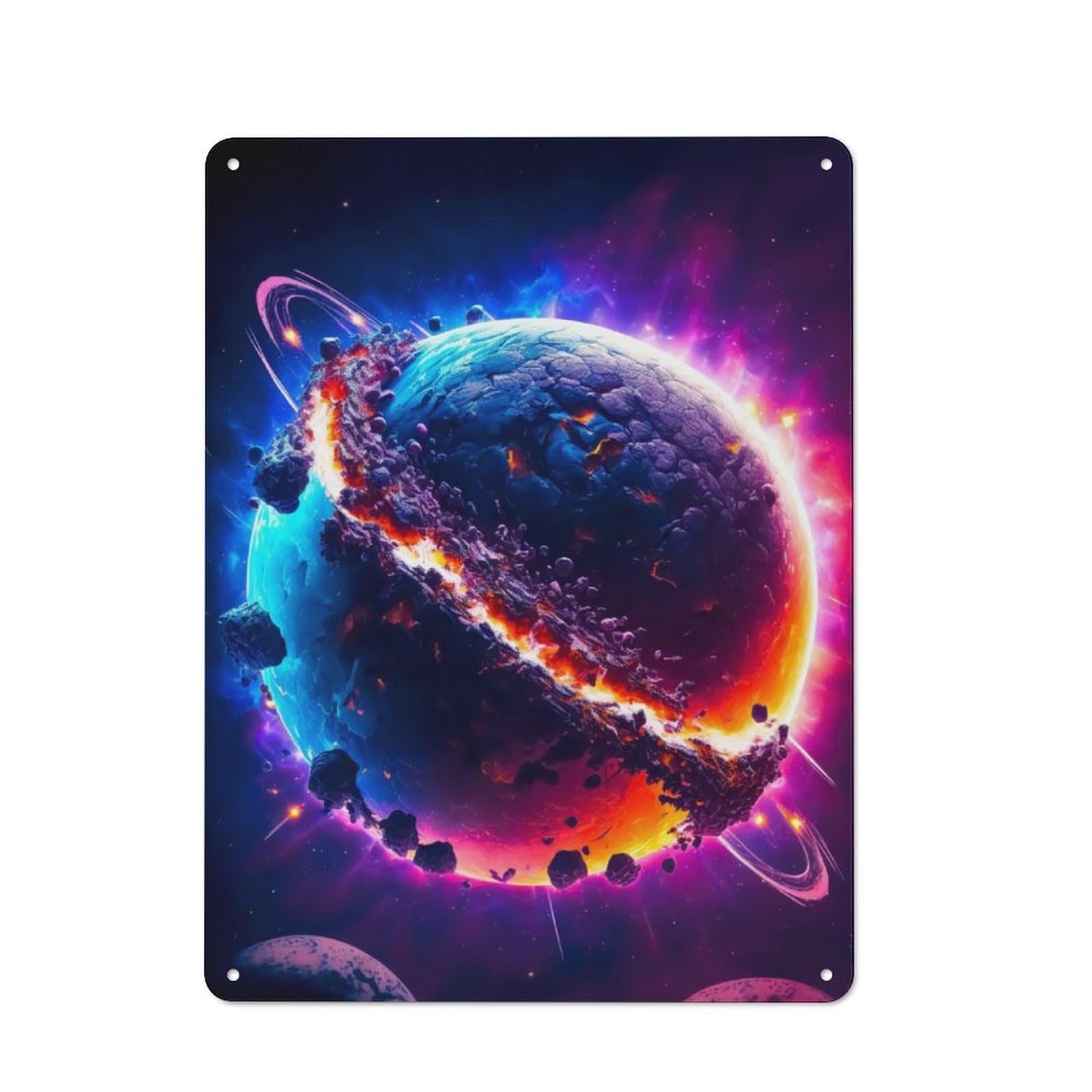 Junmoney Planetary Wreckage Metal Plaque 40X30cm With For Workshop Wall, Retro Decor, A New Home Gift For Collectors Of Metal Signs