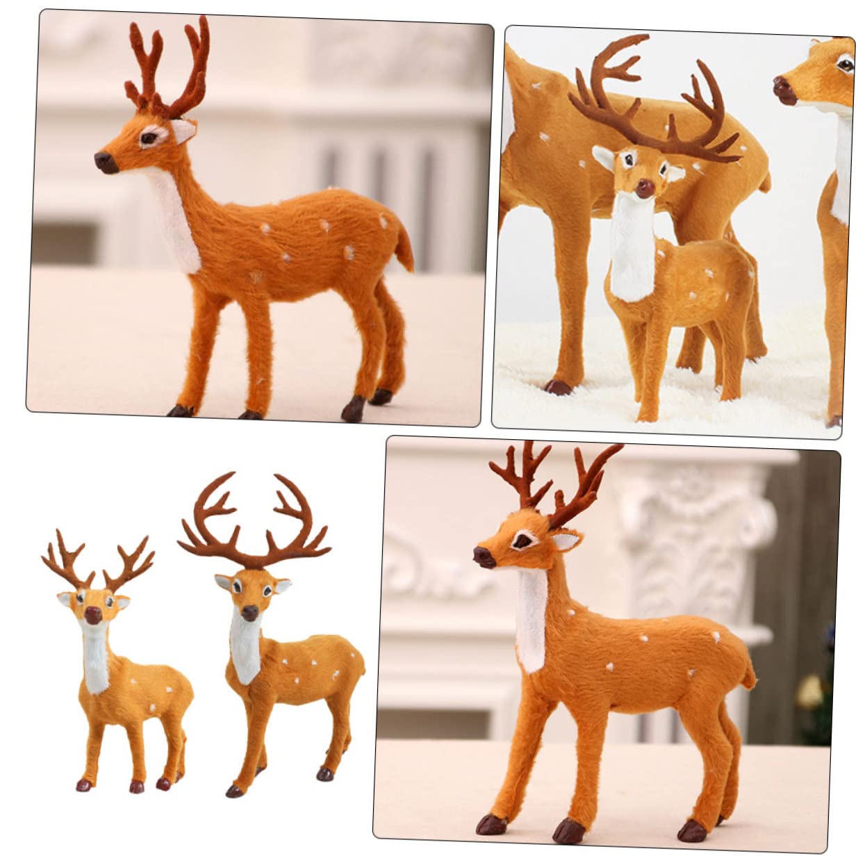 PRETYZOOM 6piezas Decoración Navideña De Ciervo De Peluche De Reindeer Simulación para Niño Niña Adorable Adorno De Navidad