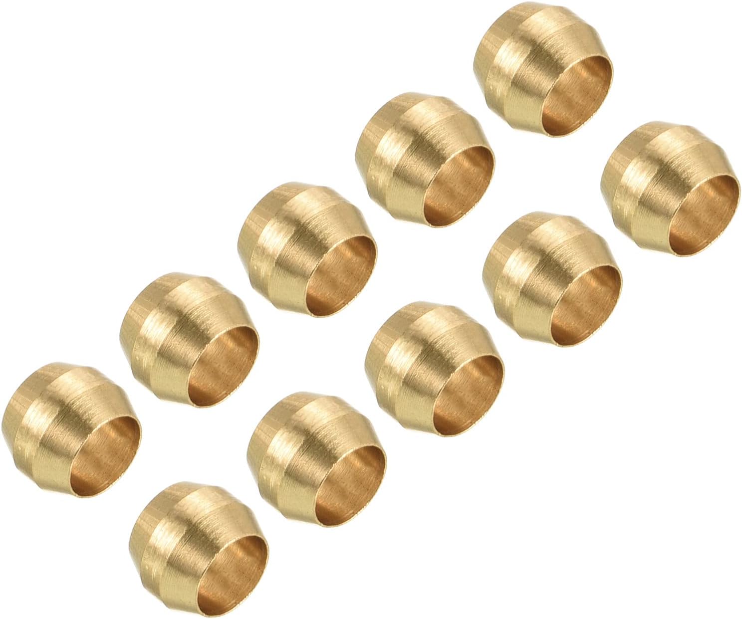 PATIKIL 4mm Tube Brass Compression Sleeve Ferrules, 10 Pack Brass Compression Fittings