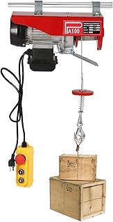 Gdrasuya10 110V Electric Hoist 220lbs Electric Winch Electric Lift 480W Professional Electric Hoist with Remote Control & Single/Double Hooks for Lifting Factories, Warehouses, Mine Filed