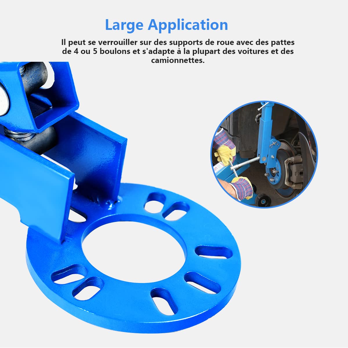 COSTWAY Outil de Réparation de Garde-boue Cadre en Métal, Fender Roller Reformage Extension avec Bras Réglable 180° et 22,9-36CM pour Entretien Automobile, Bleu