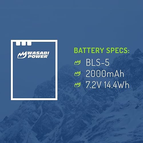 Miniatura 2 de Wasabi Power Batería para Olympus BLS-5, BLS-50, PS-BLS5 y E-420, E-450, E-600, E-620, Pen E-P1, E-P2, E-P3, E-PL1, E-PL3, E-PM1, OM-D E-M10 Mark