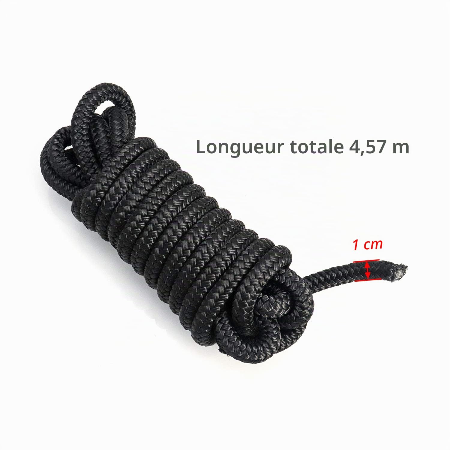 QWORK Corde Amarrage, Boucle épissée de 30 cm à Une extrémité pour Bateaux, Yacht, 4.5 m x 10mm, 4 Pack