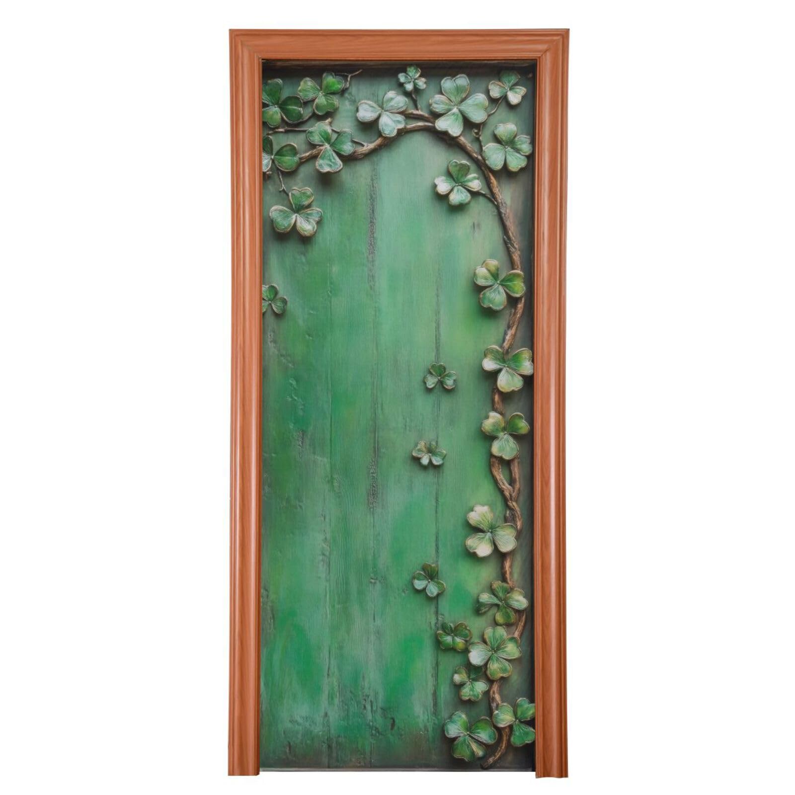 FLildon Vintage Clovers Door St Patrick's Day Door Cover Decoration, Party Accessory Porch Decor for Festive Ornament Room Door Covers 36 x 98 Inch