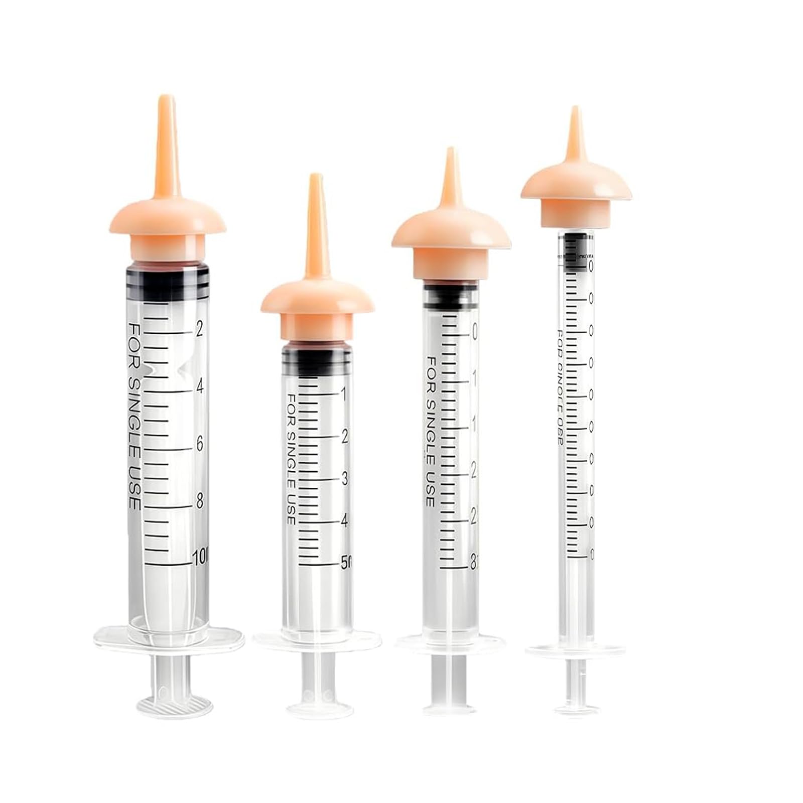 Yoogeer 4 Set Pet Nipples with Syringe for Kitten Puppy, Mini Pet Feeding Syringes with Nursing Nipples for Newborn Small Animals Cat Dog Rabbits Squirrels Hamster (1mm,3mm,5mm,10mm)