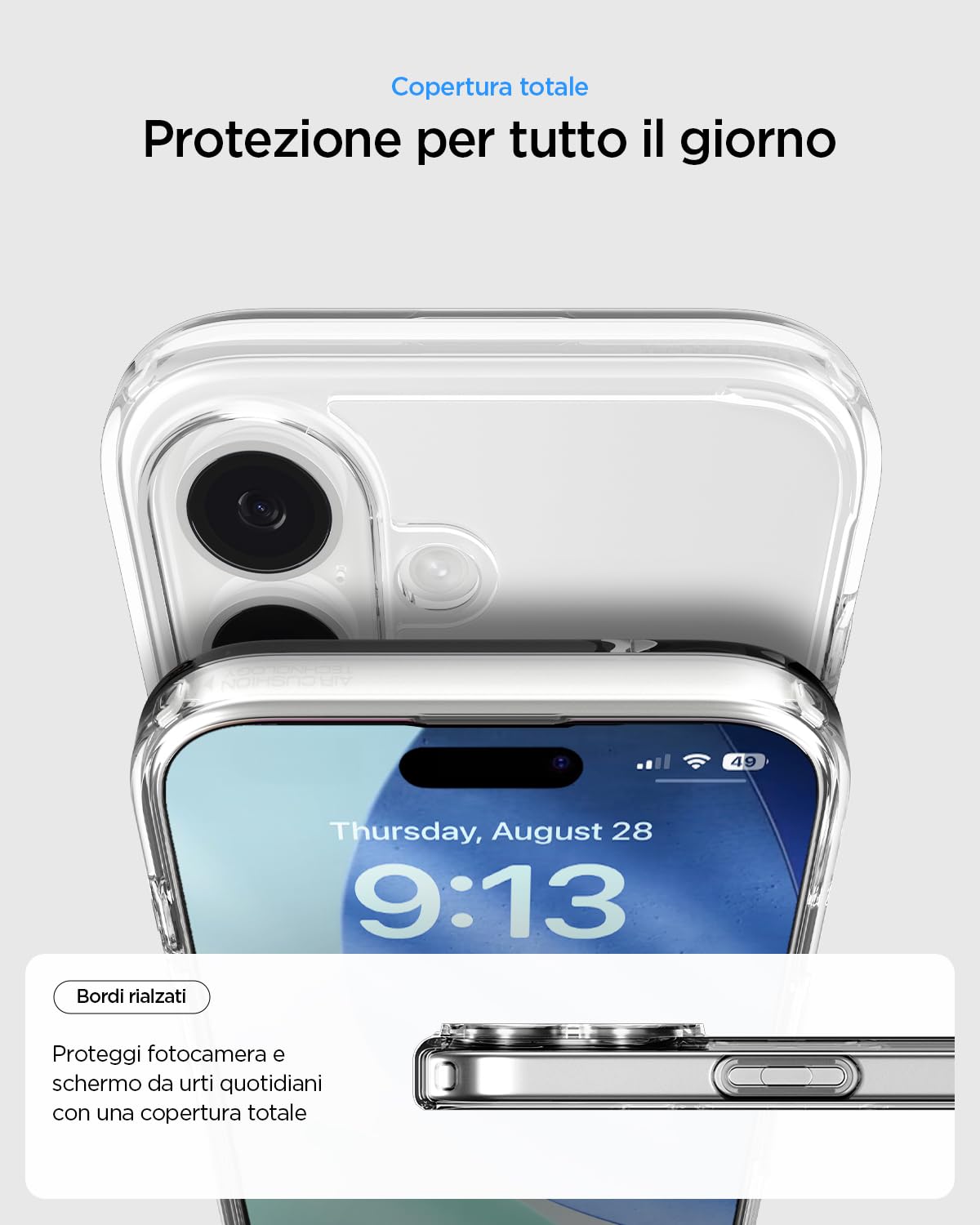 Spigen Ultra Hybrid Pack - Cover Trasparente e Vetro Temperato per Schermo/Fotocamera per iPhone 17