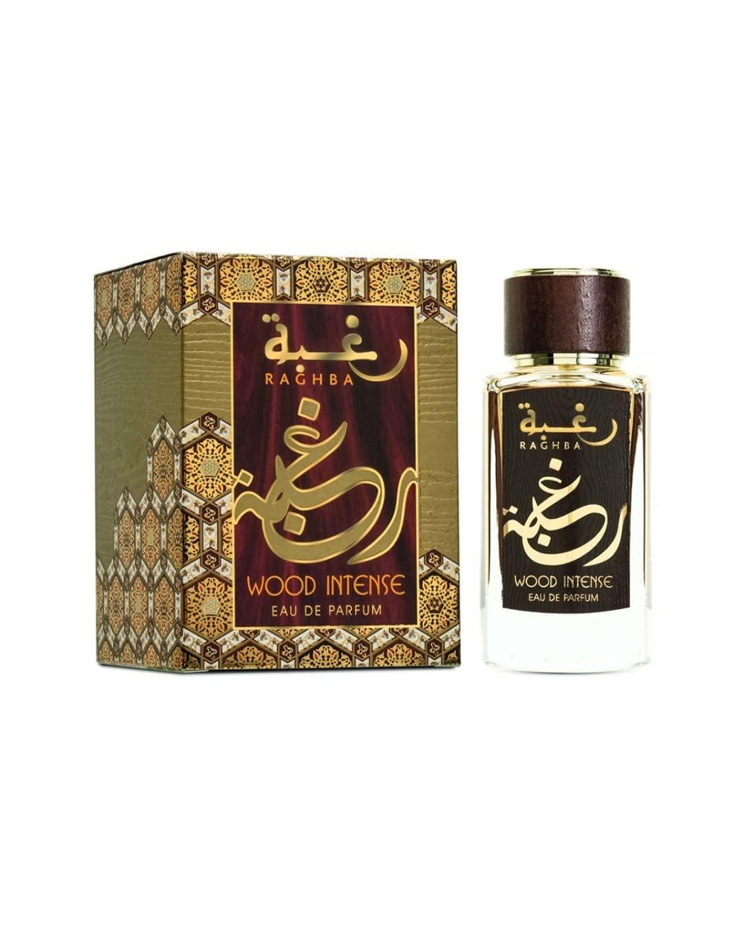 Perfumes Raghba Wood Intense Long Lasting Oud & Musk Fragrance Imported Liquid Eau De Parfum For Unisex, 100ml