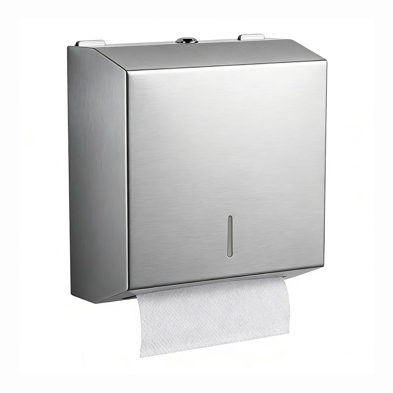Dispensador Papel Secamanos, Dispensador de Papel Comercial, Porta Papel Higienico de Baño Montaje en Pared, Acero Inoxidable(Silver,28x9.5x26cm/11x3.5x10in)