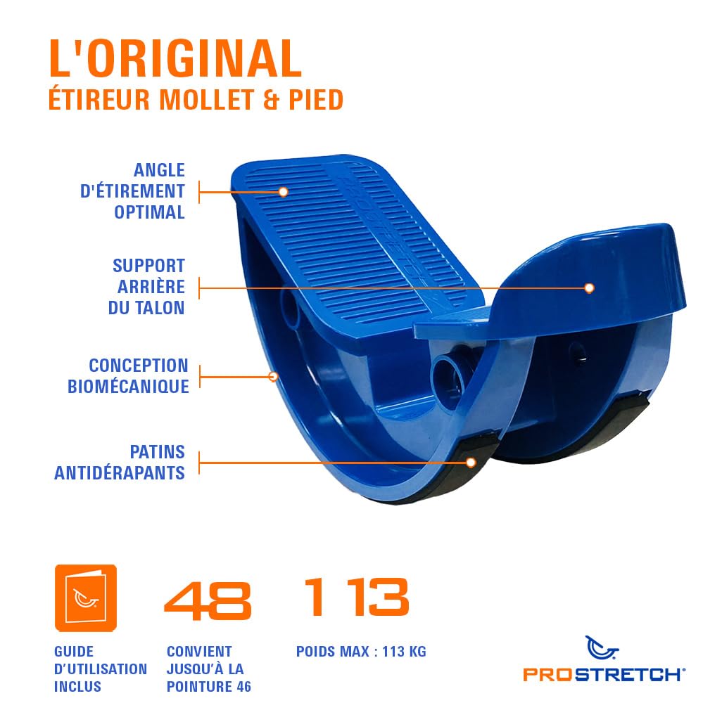 ProStretch – Appareil D’Étirement Original pour Mollets Et Pieds – Soulage Fasciite Plantaire, Tendinite Tendon Achille – Repose Pied Ergonomique – Fabriqué Aux USA