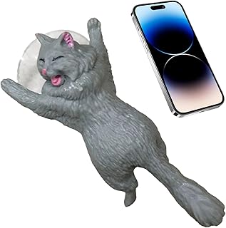 スマートフォンスタンド | 高グリップでしっかり固定、面白くてユニークなサポート - 猫のフィギュア像のデスク用スマートフォンホルダー - ナイトスタンド 寮 自宅 カフェ キッチン ベッドルーム 男性 女性 学生 ティーン 女の子 用