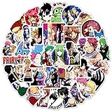 MINRAIN Japanese Anime Fairy Tail Popular Classic Stickers 50PCS Waterproof Vinyl Decals Bumper Cars Computer Scrapbook Guitar Luggage Skateboard Cute Aesthetic Manga Gifts Cartoon Fan (Fairy Tail)