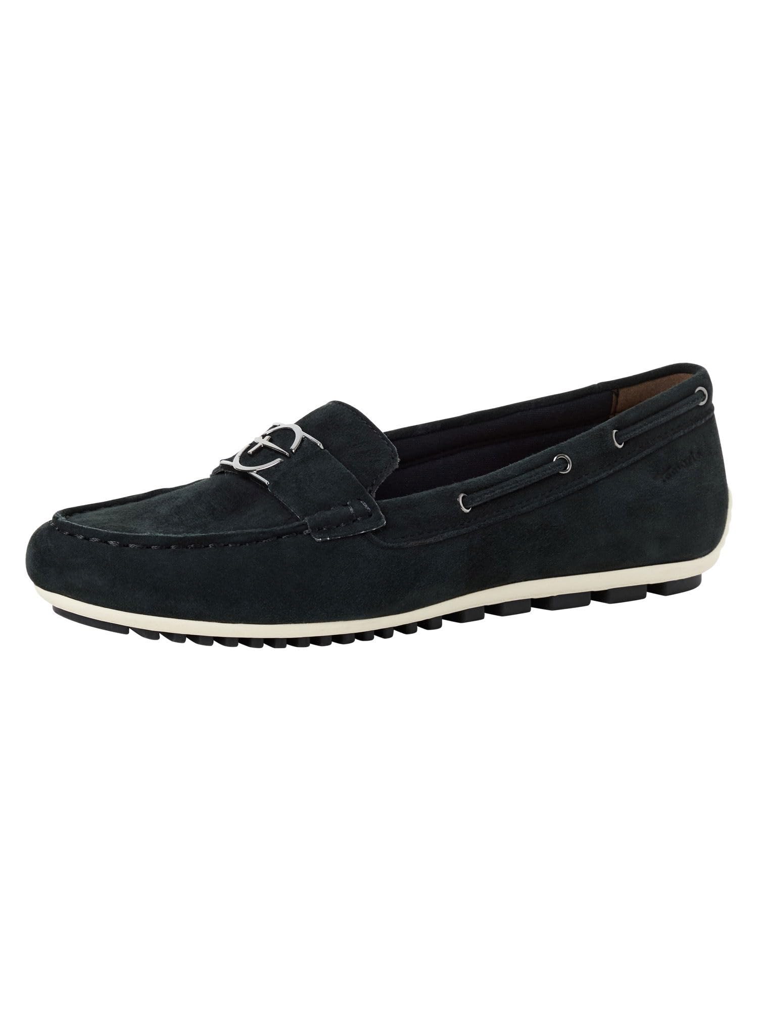 Tamaris Women Moccasin flat Leather blue 5.5 UK