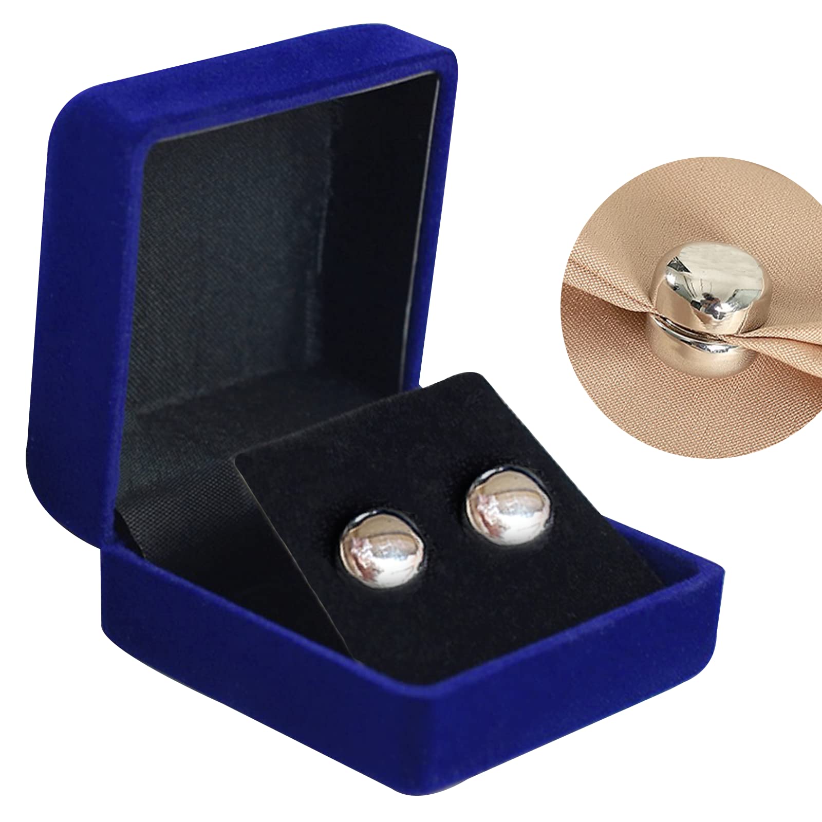 A&H ZIER 2 Pack Pinless Hijab Magnets No-Snag Hijab Pins for Muslin Women Strong Hijab Magnet Pins Hijab Magnetic Pins for Scarf (Shiny- Silver)