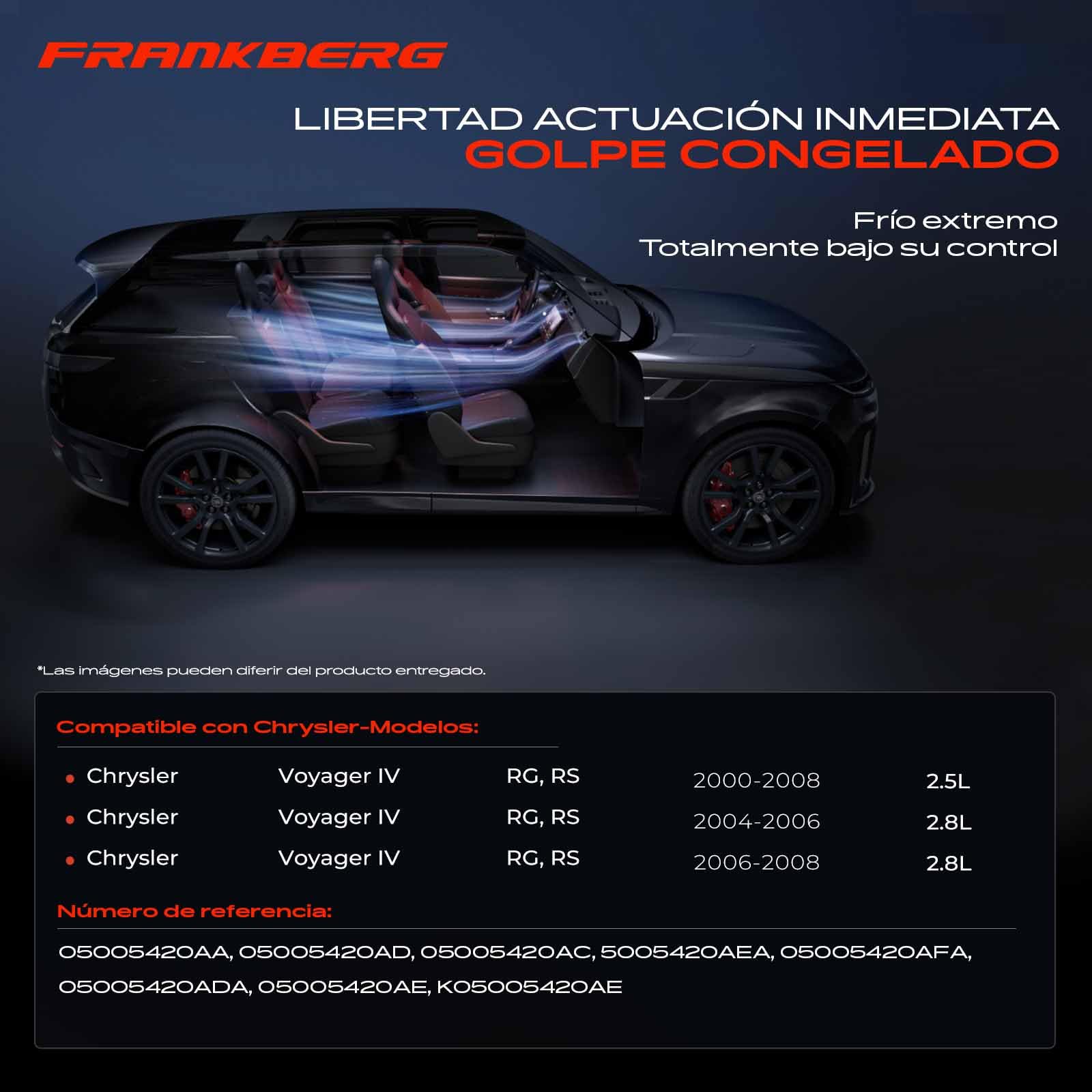 Frankberg Compresor de aire acondicionado con embrague, diésel 05005420ADA | Compatible con: Voyager IV RG RS