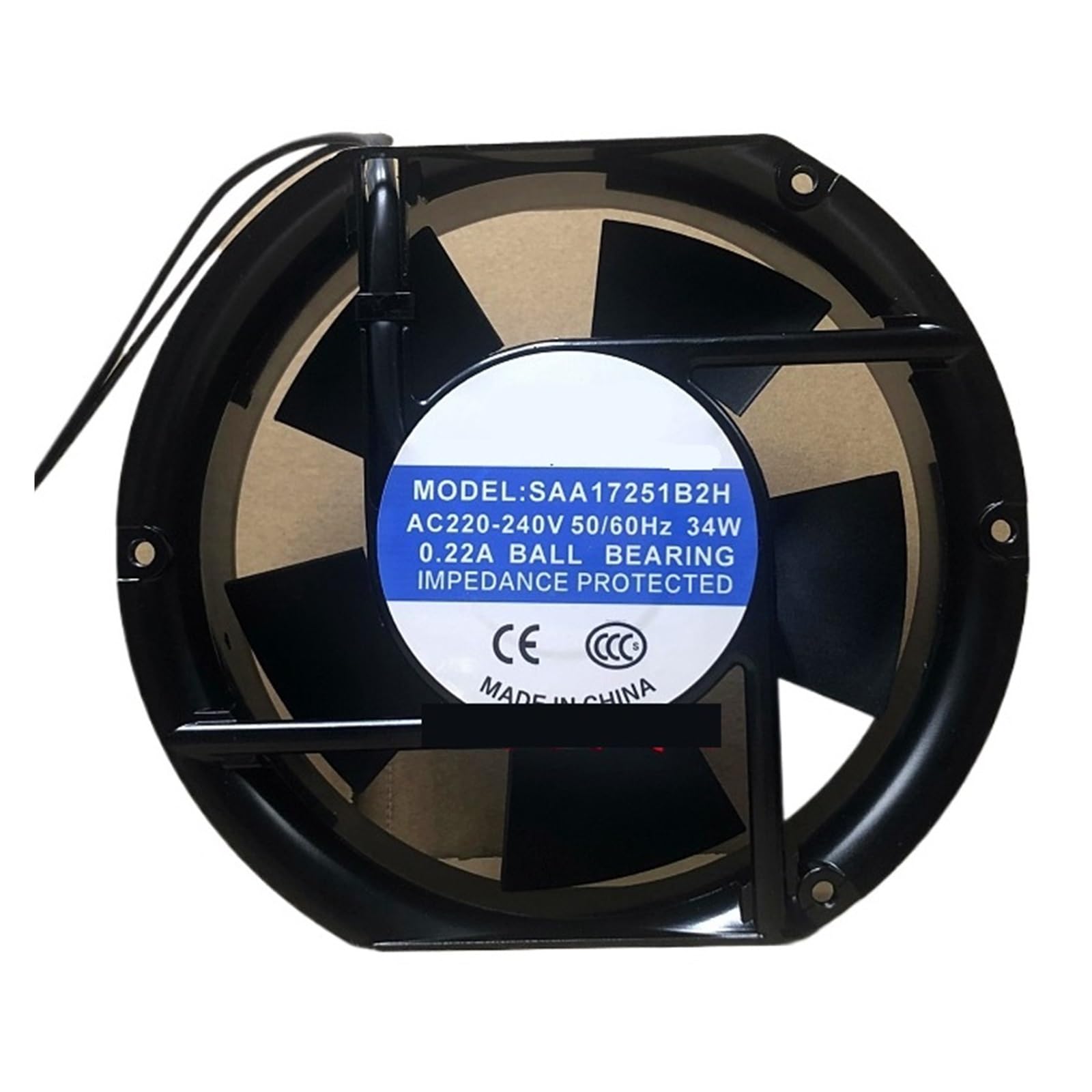 Lzikkgki One Color Saa17251b2h Ac 220V 0.22A 172X172x51mm 2-Wire Cooling Fan