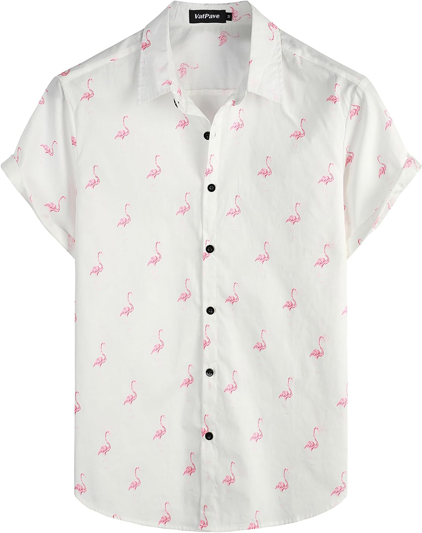 VATPAVE Mens 100% Cotton Hawaiian Shirts Floral Short Sleeve Button Down Shirts Summer Beach Shirts