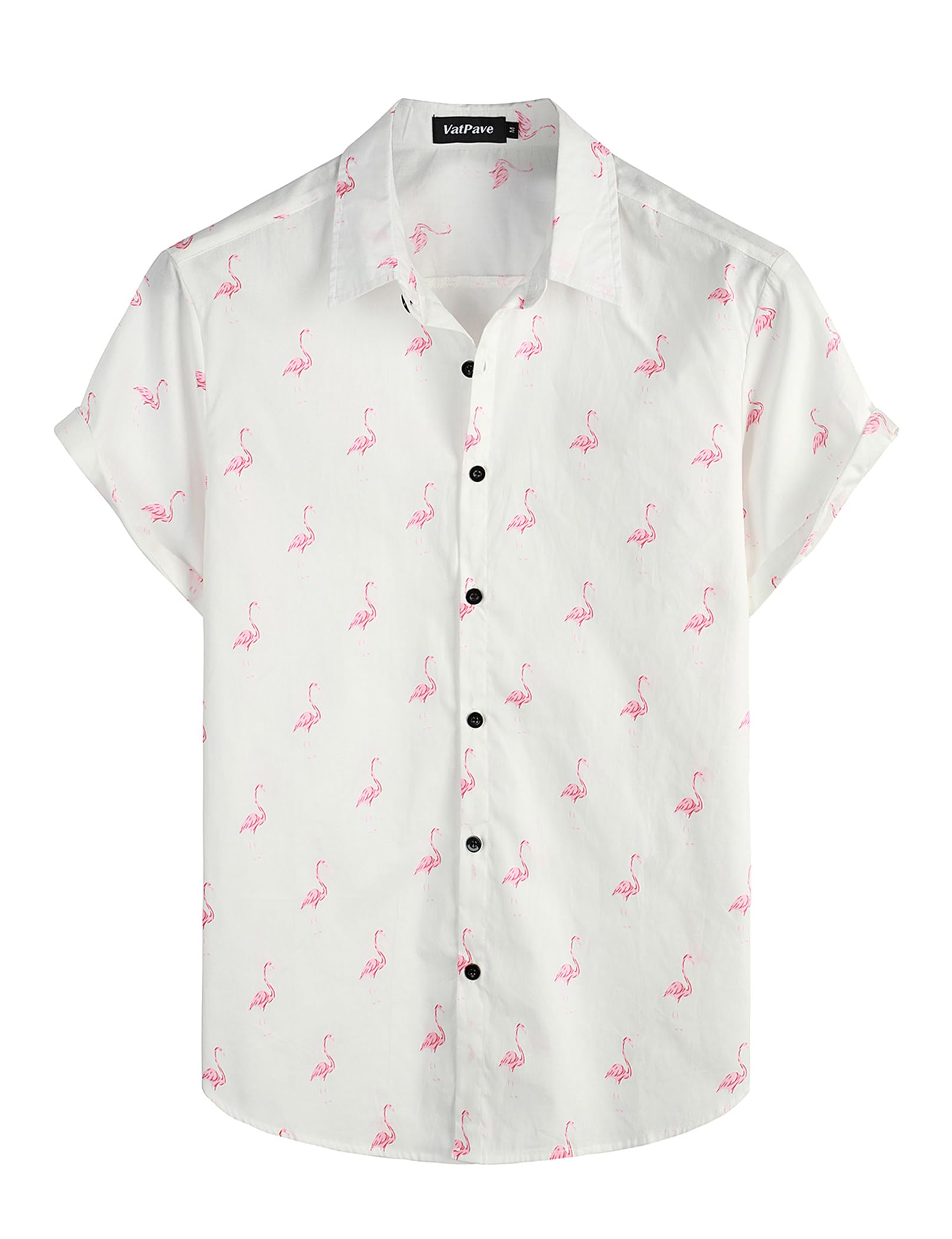 VATPAVE Mens 100% Cotton Hawaiian Shirts Floral Short Sleeve Button Down Shirts Summer Beach Shirts