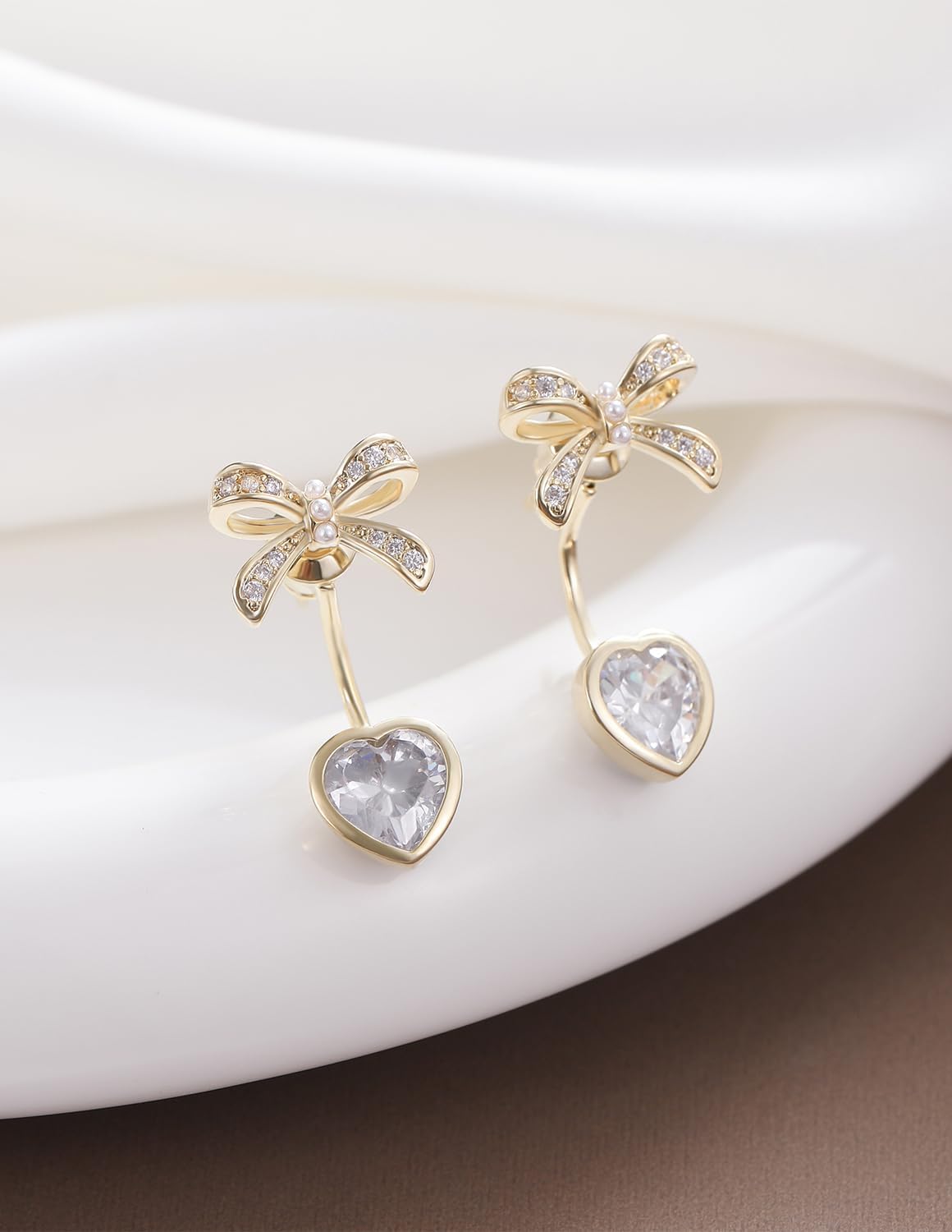 14K Gold Plated Cubic Zirconia Drop Earrings for Women Jewelry - Image 4