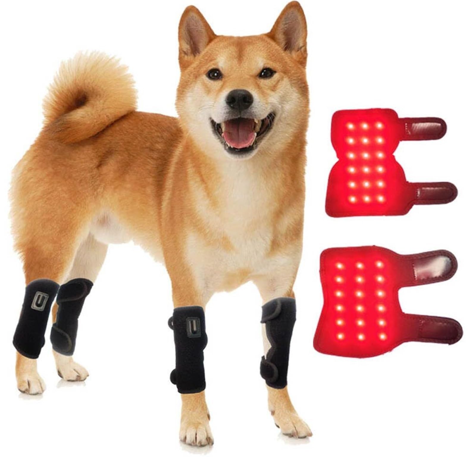 Correas Piernas Terapia De Luz Infrarroja Roja For Perros Y Mascotas, Terapia De Luz Roja Portátil Y Automática For Alivio Del Dolor En Las Articulaciones De Perros