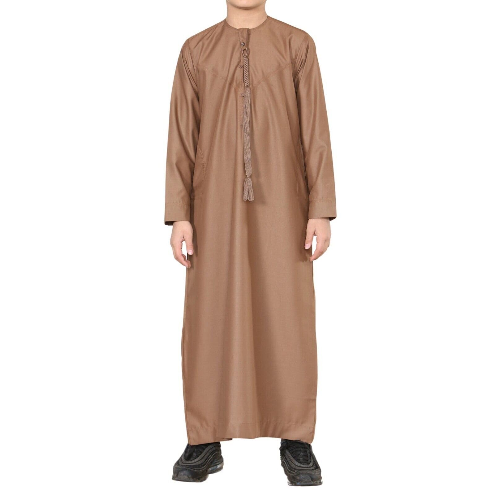 Kids Emirati Thobe Jubba - Bronze Cotton - 11-12 Years - Islamic Clothing Kaftan
