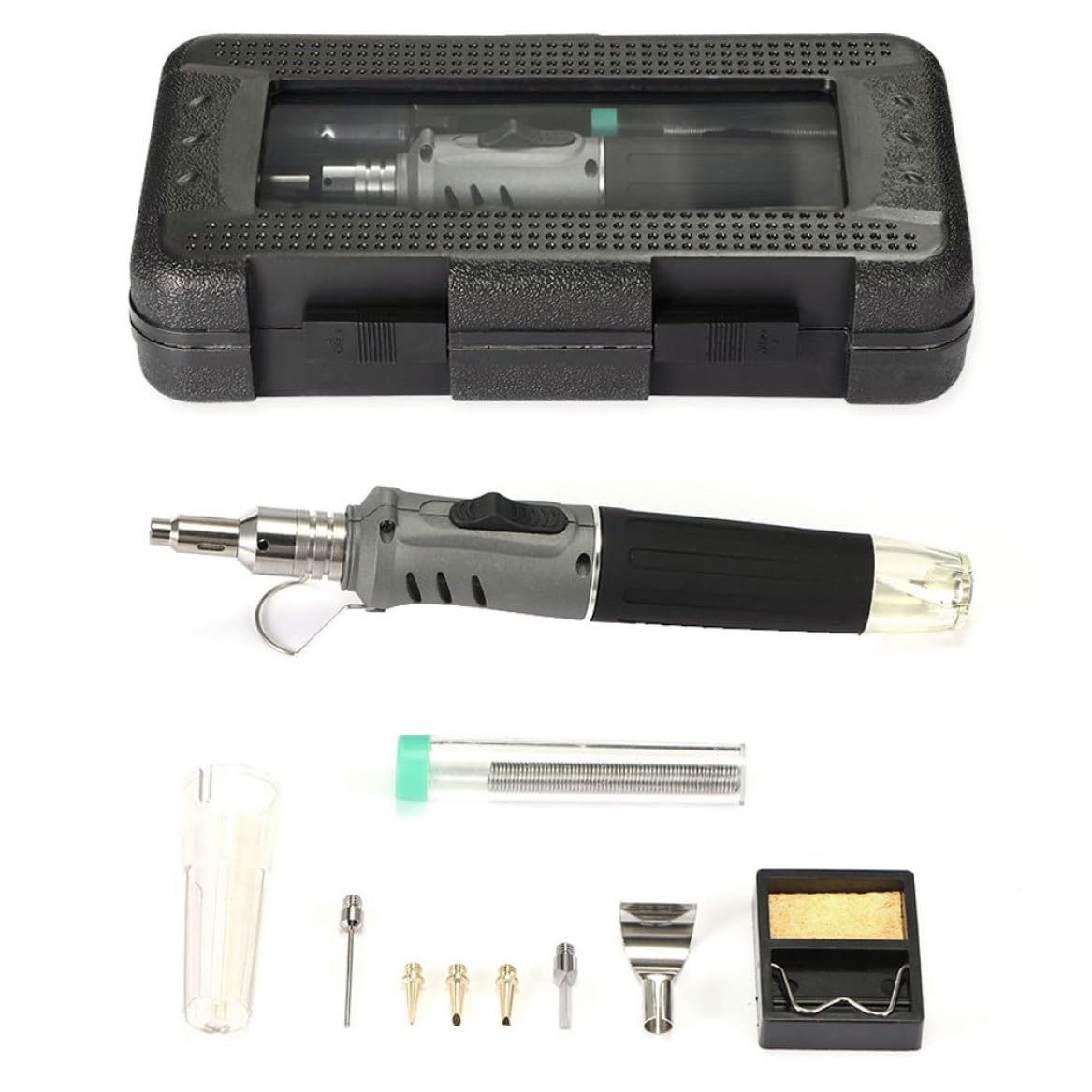 Kit saldatore Set saldatore a gas Kit saldatura 10 in 1 Accensione automatica Portatile a forma di penna Grigio
