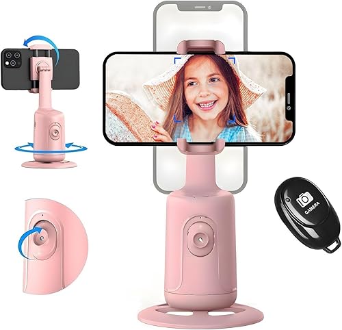 Trípode de seguimiento facial automático con rotación de 360, soporte de teléfono de seguimiento automático con control remoto, sin aplicación,