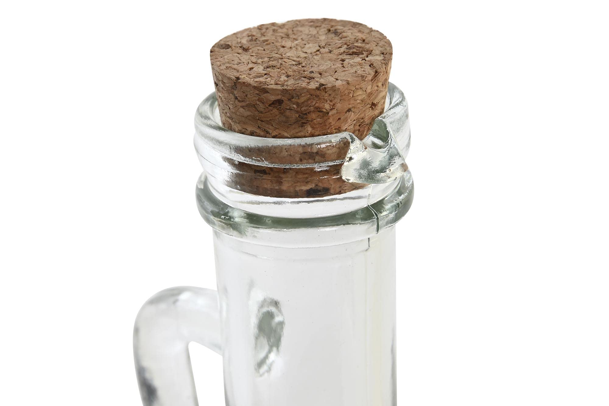 Generic Juego De Dispensador De Vidrio De Aceite Y Vinagre, Botellas De 8 Onzas Con Tapa De Corcho, Hecho A Mano, Calidad Premium, Ecológico, Transparente, 6S472T