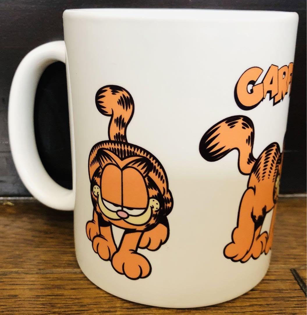 【稀少】ガーフィールド ガラス製マグカップ 2個セット(ヴィンテージ) 稀少】最終価格！ガーフィールド ガラス製マグカップ 2個セット