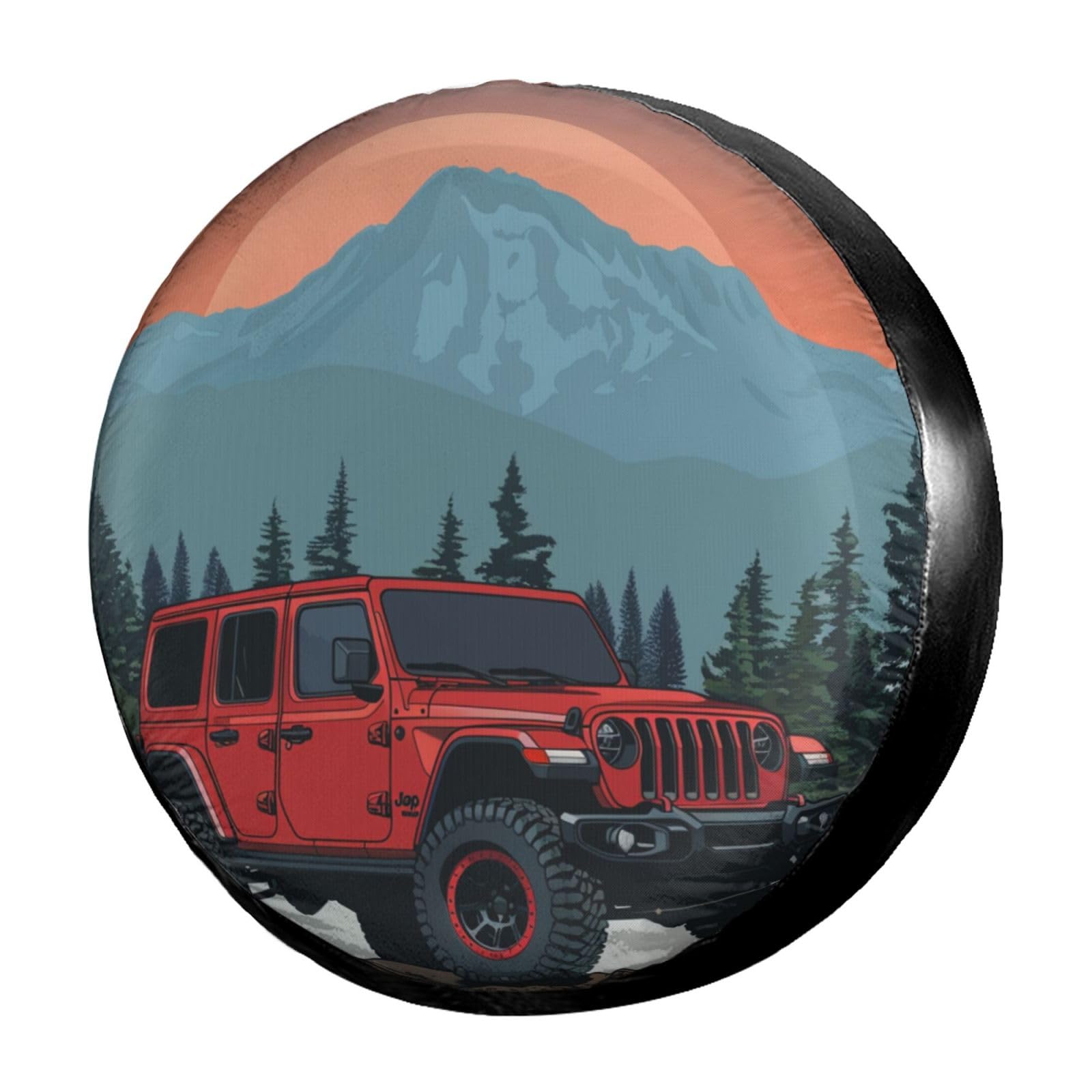 Dujiea Military Tactical Star Spare Tire Cover with Backup Camera Hole, Universal Wheel Tire Cover Tire Protectors for Jeep Trailer RV Van SUV Truck Camper and Many Vehicle 17inch — view 23