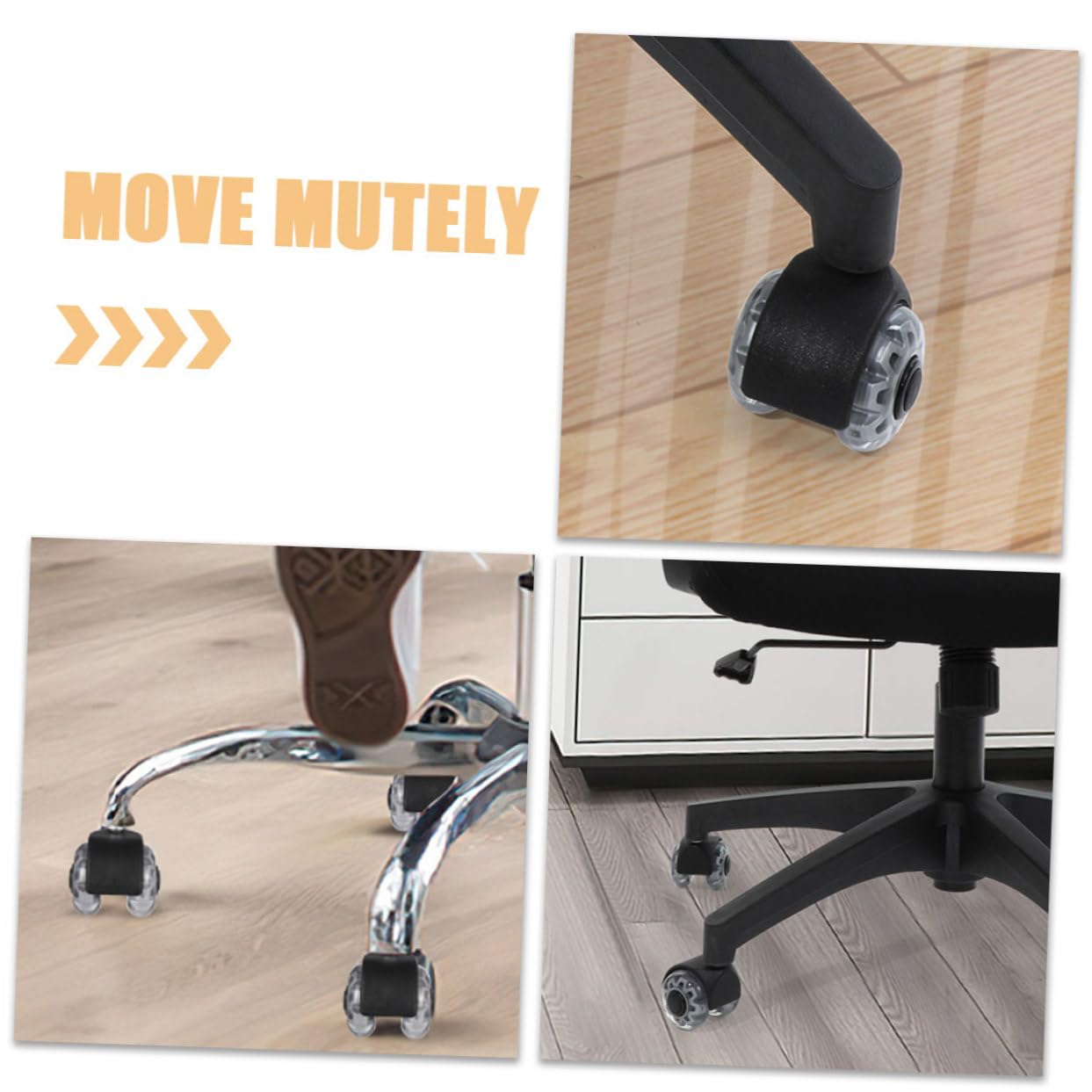 Mikikit 3pezzi Rotelle Per Sedie Da Ufficio Ruote Di Ricambio Per Sedie Da Scrivania Compatte e Facili Da Installare Per Moquette e Pavimenti