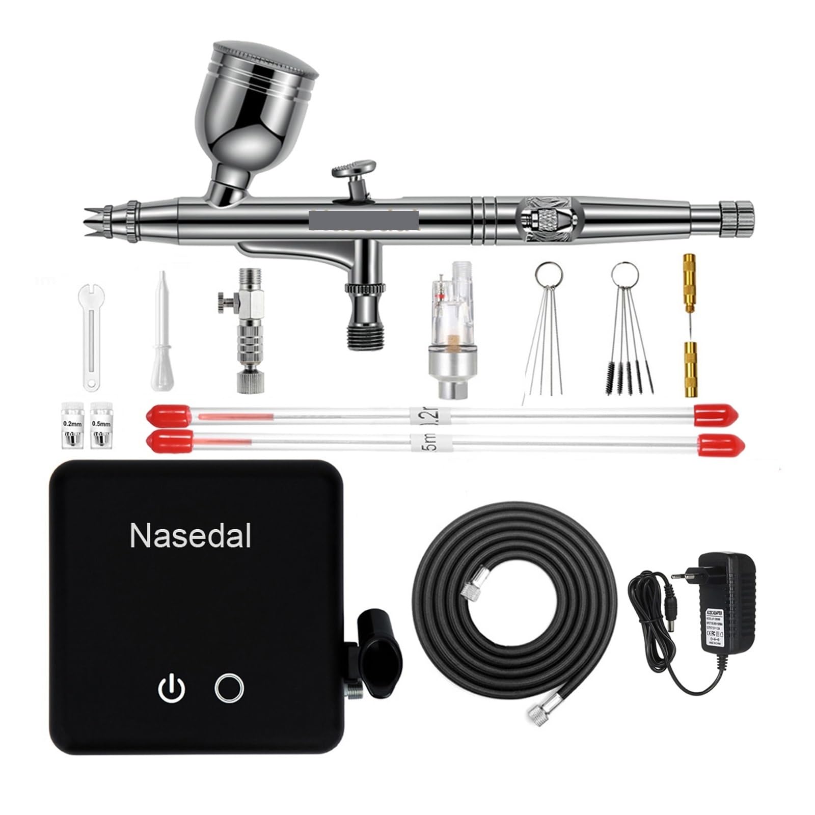 Spruzzatore di vernice, Funzione di arresto automatico Compressore aerografo 7cc Pistola a spruzzo a doppia azione da 0,3 mm for moo pittura for torte Nail Art per Mobili, Armadi