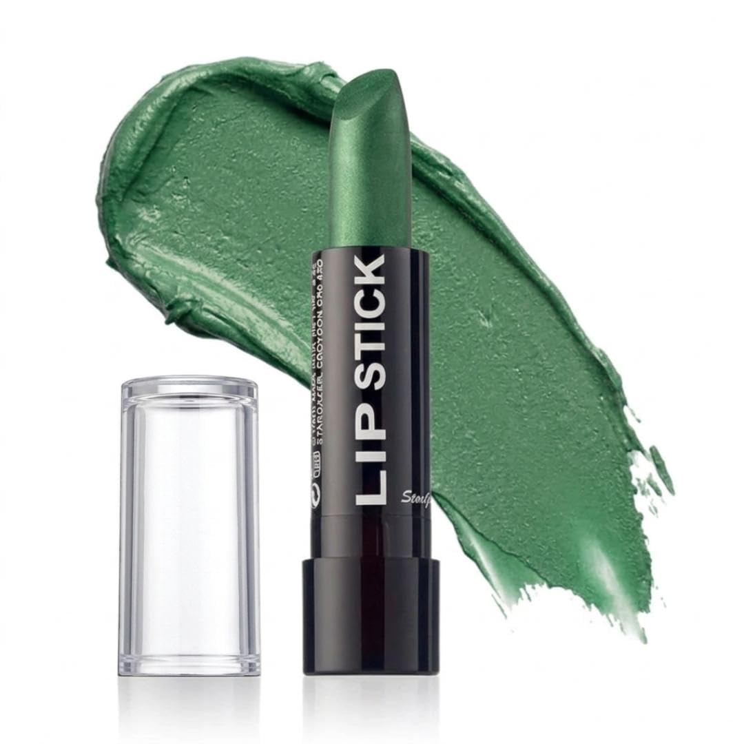 Stargazer Green Lipstick 137 - Creamy Long-Lasting Colour with Gloss Finish - Soft Pigmented for Everyday Wear - Cruelty-Free - Made in the UK - 5.2 g
