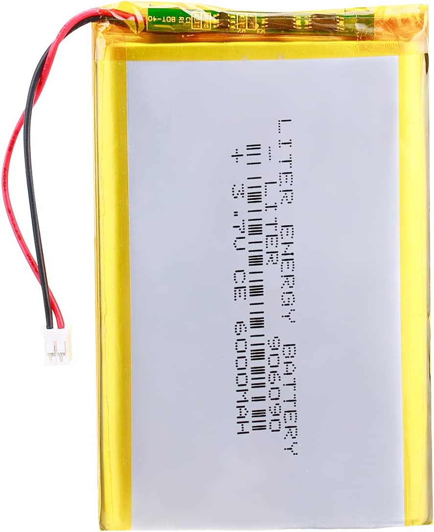 Liter energybattery 3.7V Lipo Battery 6000mAh Rechargeable Lithium ion Polymer Battery 906090 with JST Connector