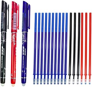Caneta que escreve e Apaga com Borracha e Ferro de Passar Fantasminha Kit ( 1 caneta azul+ 10 refil, 1 caneta Vermelha+ 3 Refil,1 caneta Preta+3 Refil)